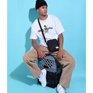 Empyre Relax Fit Khaki 28 Corduroy Skate Pants Loose Embroidered Grunge Y2k